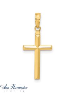 14k White or Yellow Gold 11.5x18.5 mm Cross Pendant, 2117