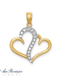 14k White or Yellow Gold 8x8 mm Heart Charm , 109