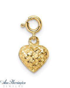 14k White or Yellow Gold 8x8 mm Heart Charm , 109