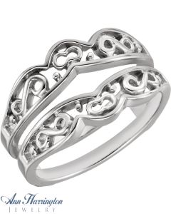 14k White, Yellow Gold or Platinum Filigree Ring Guard, D022