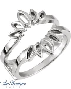 14k White, Yellow Gold or Platinum Petal Open Work Design Ring Guard, D021