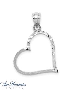 14k White Gold 22.5x20 mm Heart Pendant
