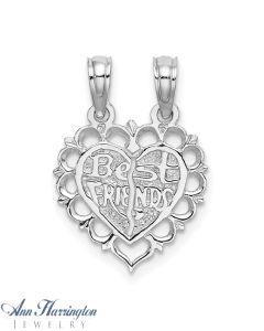 14k White or Yellow Gold 8x8 mm Heart Charm , 109