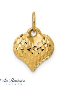 14k White or Yellow Gold 8x8 mm Heart Charm , 109