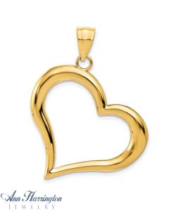 14k White or Yellow Gold 8x8 mm Heart Charm , 109