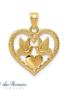 14k White or Yellow Gold 8x8 mm Heart Charm , 109