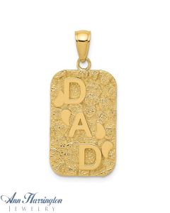14k Nugget DAD Dogtag Charm