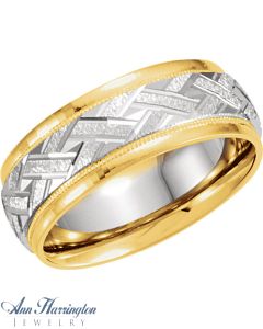 14k 2-Tone Women's And Men's Wedding Band, E0078