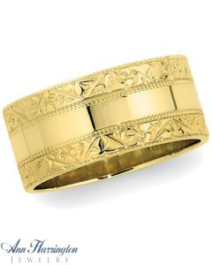 14k Yellow or White Gold Women's Hand Engraved Band