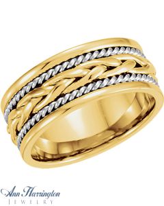 14k 2-Tone 8 mm Women's And Men's Hand Woven Comfort Fit Wedding Band, E0123
