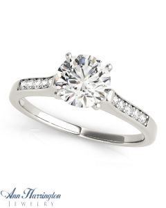 14k White Gold .10 ct tw Diamond Engagement Ring, Semi Mounting