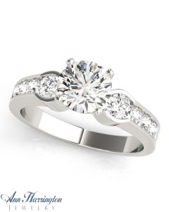 14k White Gold 1/2 ct tw Diamond Engagement Ring, Semi Mounting