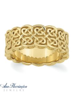 14k Yellow or White Gold Celtic Band, E0370