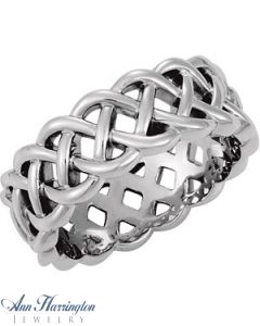 14k White or Yellow 8 mm Celtic Inspired Band 