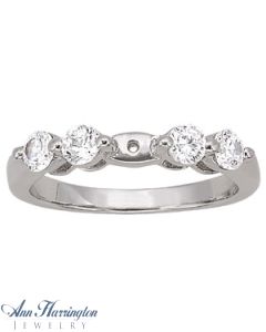 14k White Gold 1/5 ct tw Diamond Antique Style Engagement Ring, Semi Mounting, E0421