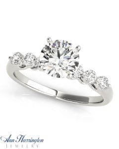 14k White Gold 1/3-1 3/4 ct tw Diamond Antique Style Engagement Ring, Semi Mounting