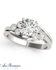 14k White Gold 1/5 ct tw Diamond Engagement Ring, Semi Mounting