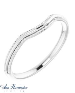 14k White, Yellow, Rose Gold or Platinum Contour Wedding Band