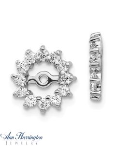 14k White or Yellow Gold 1/2 ct tw Diamond Antique Style Earring Jackets