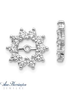 14k White or Yellow Gold .82 ct tw Diamond Antique Style Earring Jackets