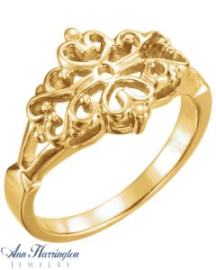 14k Yellow or White Gold Filigree Ring Mounting, E352