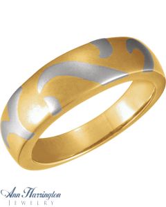 18k Yellow Gold/Platinum Women's And Men's Wedding Band, E766