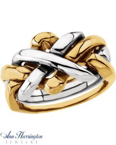 14k 2-Tone 12.5 mm Women's and Men's Puzzle Wedding Ring, E881