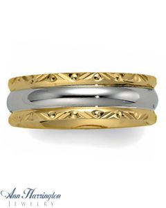 14k 2-Tone 6 mm Women's And Men's Comfort Fit Wedding Band, E965