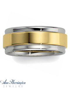 14k 2-Tone 7.5 mm Women's And Men's Comfort Fit Wedding Band, E971