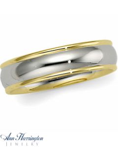 14k 2-Tone 6 mm Women's And Men's Comfort Fit Wedding Band, E975