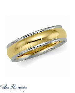 14k 2-Tone 6 mm Women's And Men's Comfort Fit Wedding Band, E976