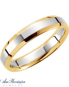 14k 2-Tone 4 mm Women's And Men's Comfort Fit Wedding Band, E980