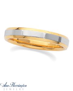 18k Yellow Gold/Platinum Women's And Men's Comfort Fit Wedding Band, E981
