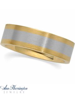 14k 2-Tone 6 mm Women's And Men's Comfort Fit Wedding Band, E988