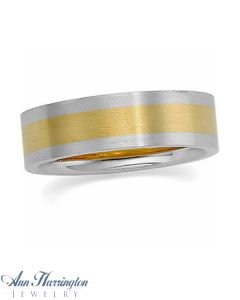 14k 2-Tone 6 mm Women's And Men's Comfort Fit Wedding Band, E989