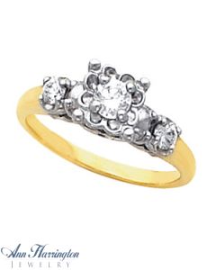 14k 2-Tone 3/8 ct tw Diamond Engagement Ring, F0031
