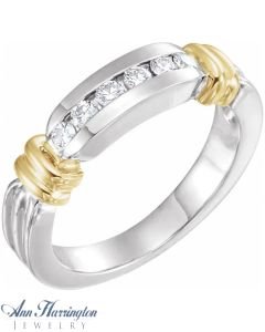 14k 2-Tone Gold 1/4 ct tw Women's and 3/8 ct tw Men's Diamond Wedding Band