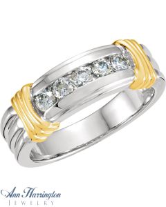 14k 2-Tone Gold 1/2 ct tw Women's and Men's Diamond Wedding Band