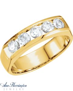 14k Yellow Gold 1 ct tw Women's and Men's Diamond Wedding Band, F0141
