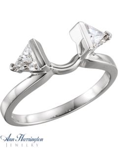 14k White, Yellow Gold or Platinum 1/6 or 3/8 ct tw Triangle Cut Diamond Ring Wrap