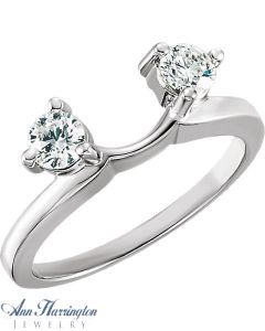 14k White, Yellow Gold or Platinum 1/2 ct tw 2 Stone Diamond Ring Wrap, F0164