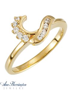 14k Yellow or White Gold 1/6 ct tw Diamond Swirl Ring Wrap, F0165