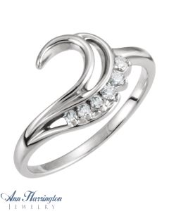 14k White or Yellow Gold 1/8 ct tw Diamond Swirl Ring Wrap, F0166