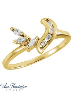 14k Yellow or White Gold .175 ct tw Diamond Ring Wrap, F0174D