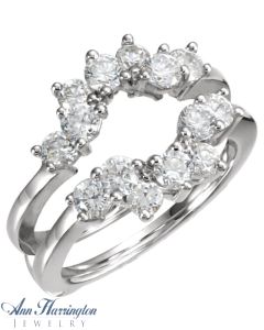 14k White, Yellow, Rose Gold or Platinum 1 1/4 ct tw Diamond Cluster Ring Guard