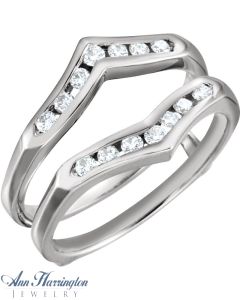 14k White or Yellow Gold 1/4 ct tw Diamond Chevron Ring Guard, F0183