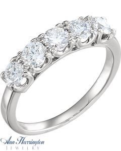 Platinum 1 1/4 ct tw 5 Stone Diamond Anniversary Ring, F0205