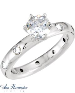 14k White or Yellow Gold 1/2 ct tw Diamond Engagement Ring Semi Mounting, F0227-6