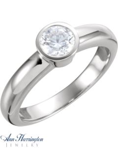 14k White, Yellow Gold or Platinum 1/4 or 1/2 ct Diamond Bezel Engagement Ring