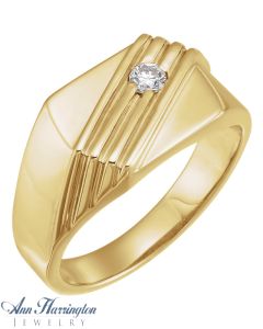 14k Yellow Gold 1/8 ct Men's Diamond Ring